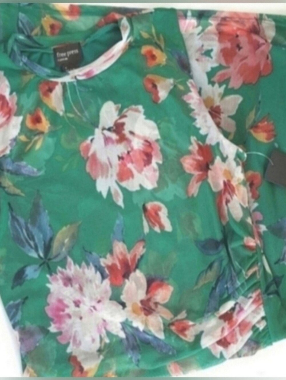 Mesh Dress Romantic Large Floral Scale Sleeveless Green Pink Size NWT Fest Beach